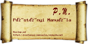 Pöstényi Manuéla névjegykártya
